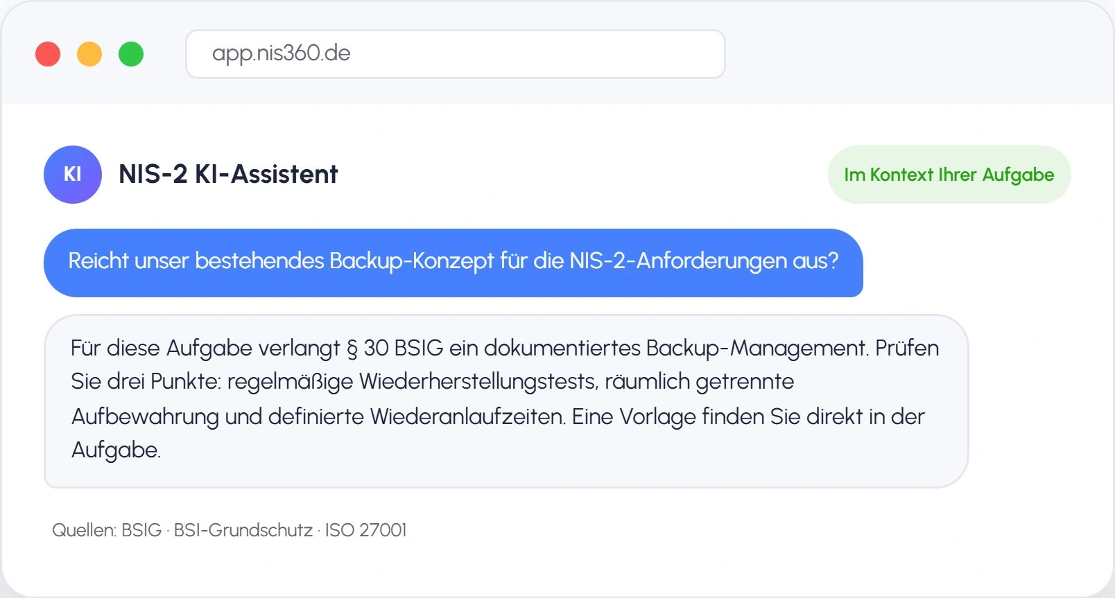 NIS360: KI-Assistent für die Maßnahmenumsetzung